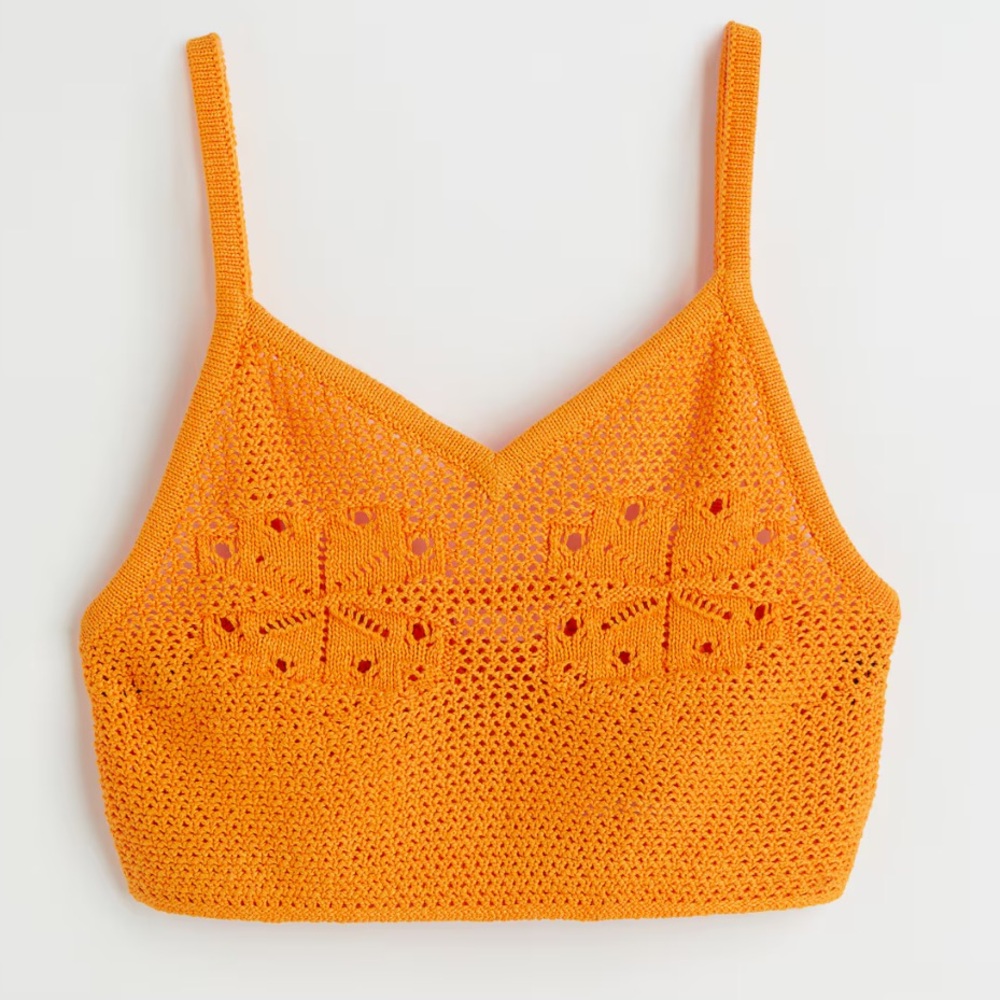 H&M Orange Knit Crop Top